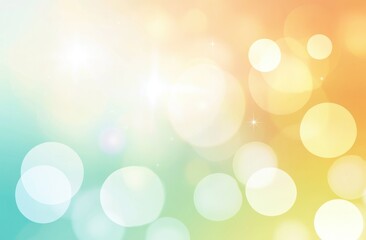 Soft and glowing bokeh background with warm pastel colors transitioning from yellow to turquoise, creating a bright and magical ambiance.