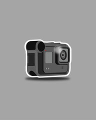 Flat vector action camera vector, mini camera icon