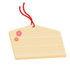 斜め向きの絵馬のイラスト素材