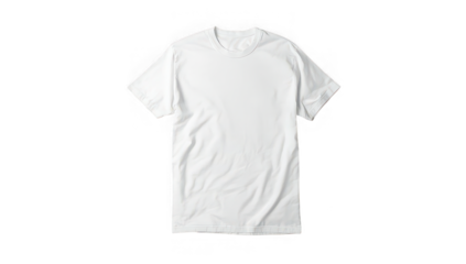 Wrinkled white tshirt isolated on transparent background, perfect for showcasing designs and apparel concepts