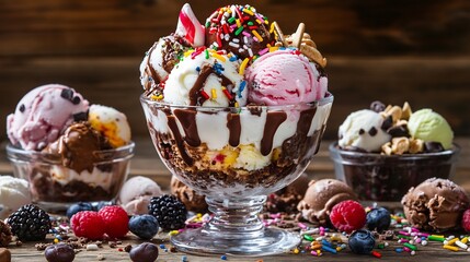 Decadent Ice Cream Sundae: A Colorful, Festive Delight