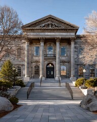 Naklejka premium National New Hampshire Day Celebration with Historic State House Facade in Early Spring, Premium Authentic Architecture for Professional Marketing and Editorial Use