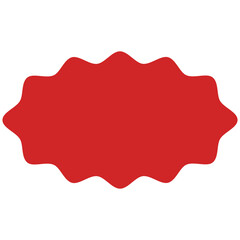 Red Wavy Decorative Label