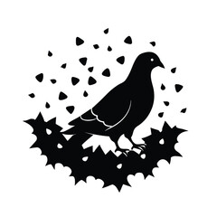silhouette of a pigeon