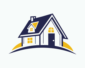 Architectural vector illustration of a residential building icon, perfect for real estate and construction concepts