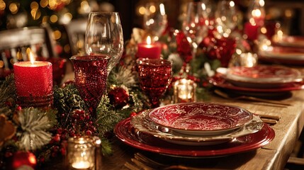 Naklejka premium christmas candles and christmas decorations