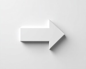 Clean White Arrow Pointing Right on a Minimalist Background for Modern Design Use