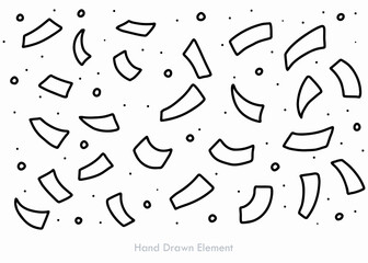 Hand drawn seamless vector paper splatter or flying ribbon pattern, ideal for paper designs or textile textures.