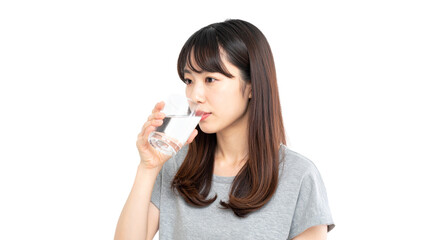 Drinking water action indoor environment lifestyle content casual viewpoint hydration concept