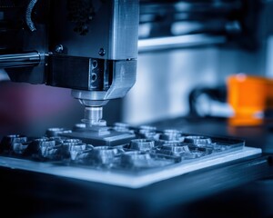 Advanced Professional Printer Creating Precise Technical Models in Modern Industrial Data Center for Innovative Tech Marketing Content