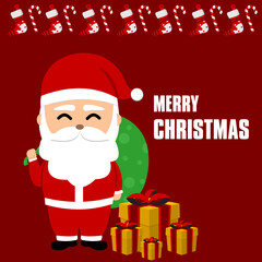 Christmas greeting card with Merry Christmas written on it