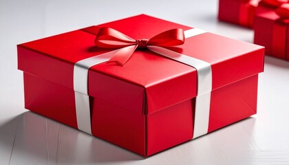Mock-up gift box with bow