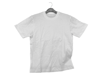 Front white t shirt isolated on transparent background