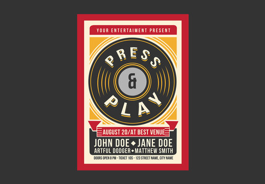 Party Club DJ Concert Flyer and Poster