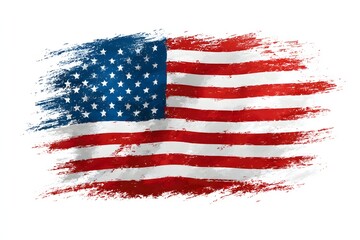 American flag distressed brush strokes stars stripes