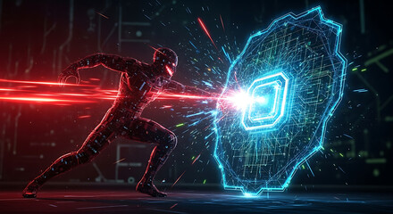 Cyberpunk protector against digital threat