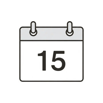 Calendar showing the 15th day, perfect for appointments, reminders, and scheduling with ease