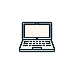 Minimalist laptop illustration with clean design