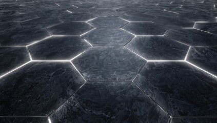 Abstract hexagonal grid futuristic digital network connection technology background design