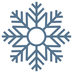 Simple snowflake icon isolated on white background.