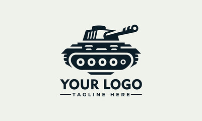 Stylized black tank icon with text 