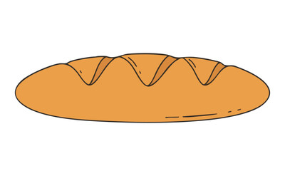 Illustration of a loaf of bread with three cuts on top, on a white background. (Created Using Generative AI Tools)