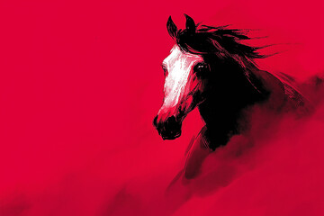 horse, red horse, 2026, 2086, 2146, happy new year, new year, new year greetings, new year's card, sunrise, animal, silhouette, start, Year of the Horse, 12 zodiac signs, pony, mustang, running, farm,