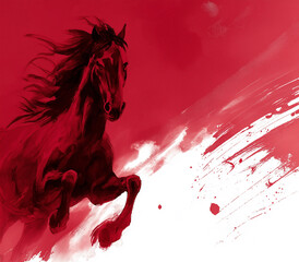 horse, red horse, 2026, 2086, 2146, happy new year, new year, new year greetings, new year's card, sunrise, animal, silhouette, start, Year of the Horse, 12 zodiac signs, pony, mustang, running, farm,