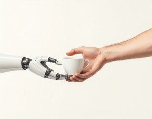 obot Assisting Human with Daily Task by Handing Coffee Cup