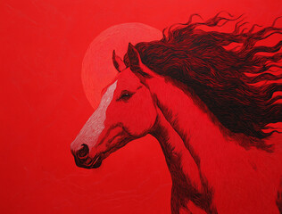 horse, red horse, 2026, 2086, 2146, happy new year, new year, new year greetings, new year's card, sunrise, animal, silhouette, start, Year of the Horse, 12 zodiac signs, pony, mustang, running, farm,