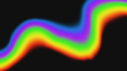 Vibrant rainbow wavy stripe illuminated flow abstract digital art illustration