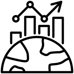 global market icon isolated on white background. vector illustration icon for market fluctuation