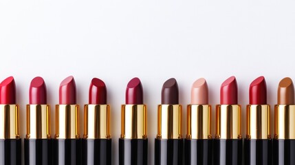 Obraz premium Row of lipsticks in various shades
