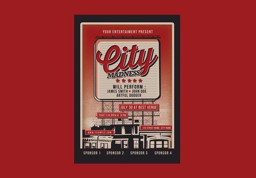 Vintage Billboard Sign Event Flyer Poster
