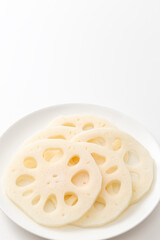 蓮根の薄切り　白バック