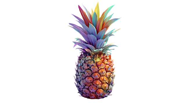 Colorful Pineapple, isolated on transparent background - Powered by Adobe
