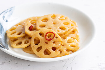 蓮根のきんぴら　Japanese food