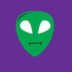 Minimalistic Flat Illustration of a Alien Face