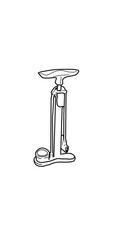 black steel air tire pump illustration
