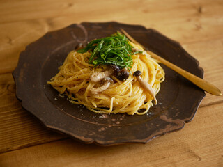 明太クリームパスタ