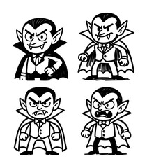 vector set of cartoon character of vampire man (hand drawing - artwork 1)