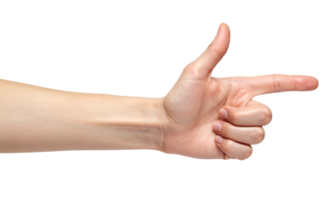hand pointing at something isolated on transparent background