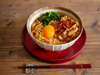 よだれ鶏を使ったラーメン