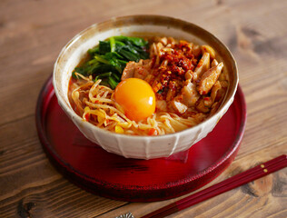 よだれ鶏を使ったラーメン