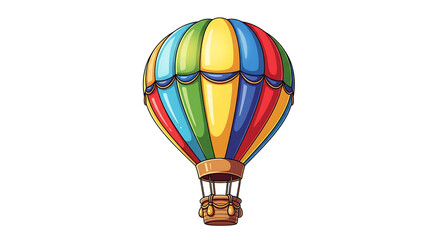 Colorful Hot Air Balloon Vector Illustration Isolated On White Background For Graphic Design Projects And Creative Artwork