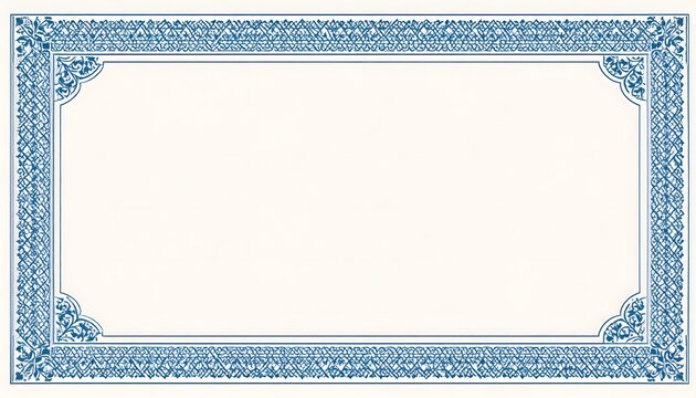 Elegant Blue Certificate Border Design Template