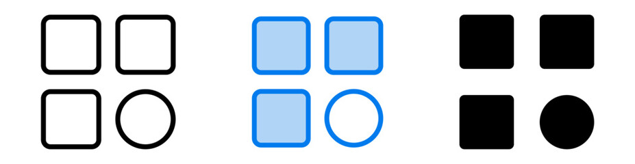 Menu icon set multiple style collection