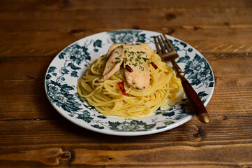 鶏胸肉のペペロンチーノ