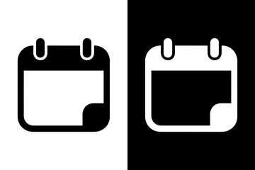 Clean Calendar Icon Vector. Modern Date and Schedule Symbol in Black White