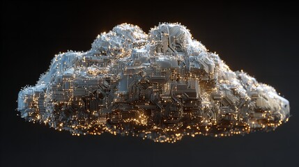 Digital Cloud Computing Concept Showcasing Network Architecture and Data Connectivity with Advanced Technology